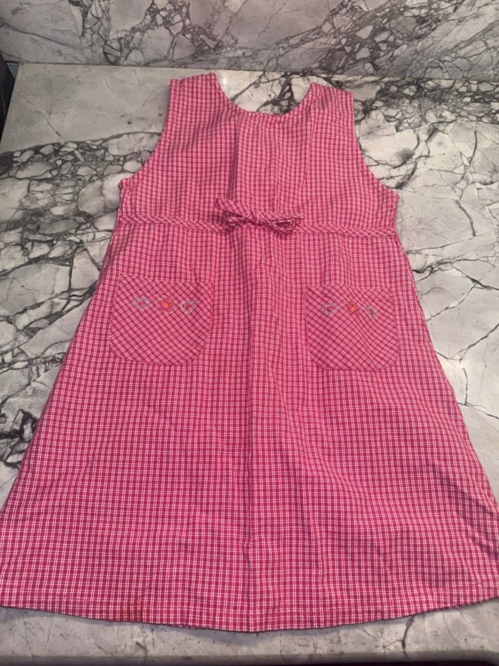 VTG Oshkosh 90s Y2K Girls Size 4T Pink Gingham Jumper Dress